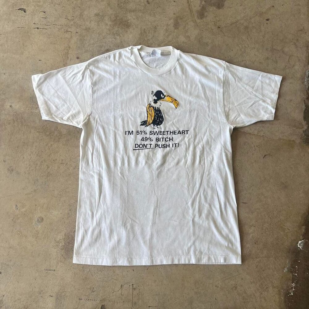 90s funny comedy tee “51% sweetheart 49%” tee mens size xl